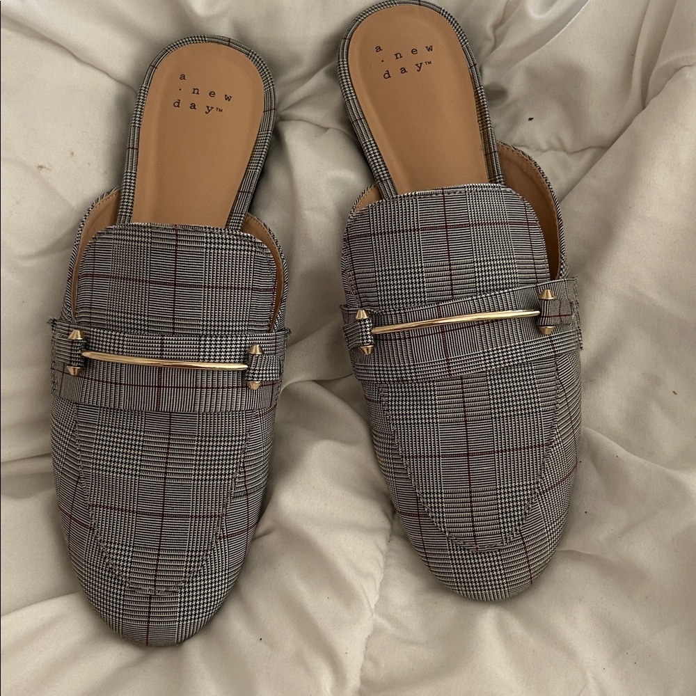 A New Day Checkered Slip-On Mules